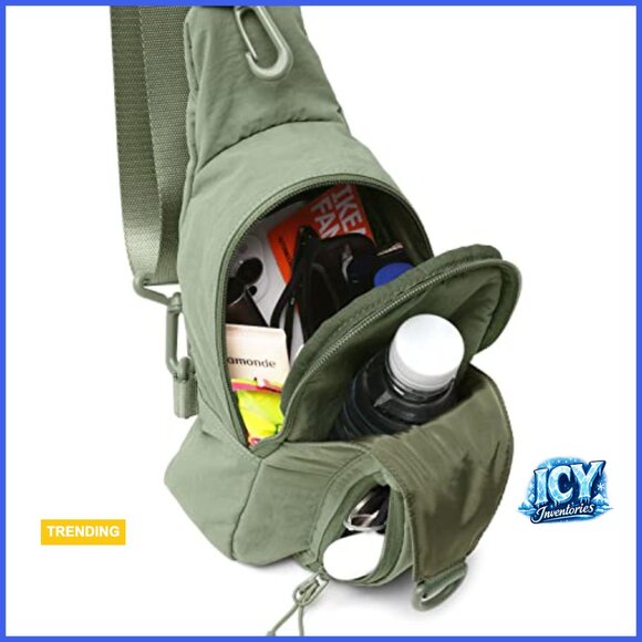 Water Resistant Nylon Sling Bag with Adjustable Strap and Multiple Pockets main image 5